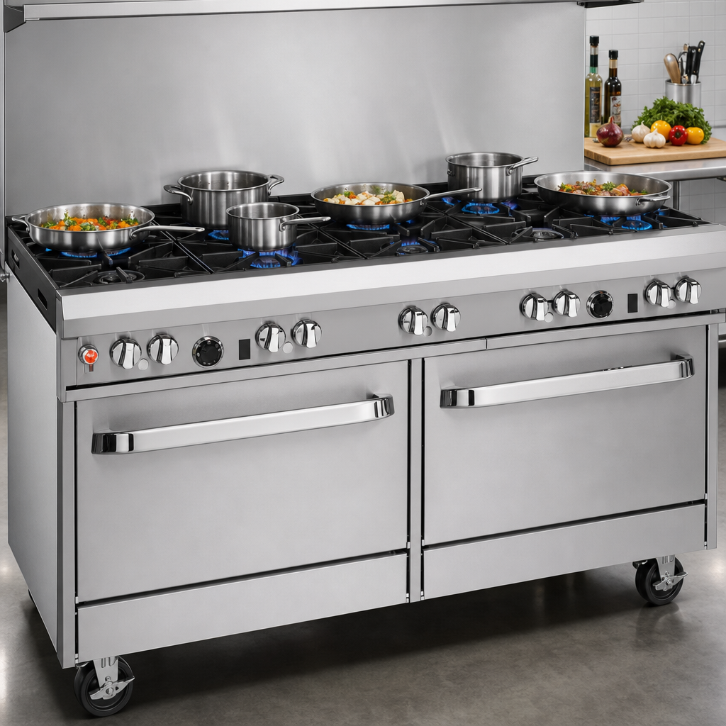 Six Non-Clog Open Burners