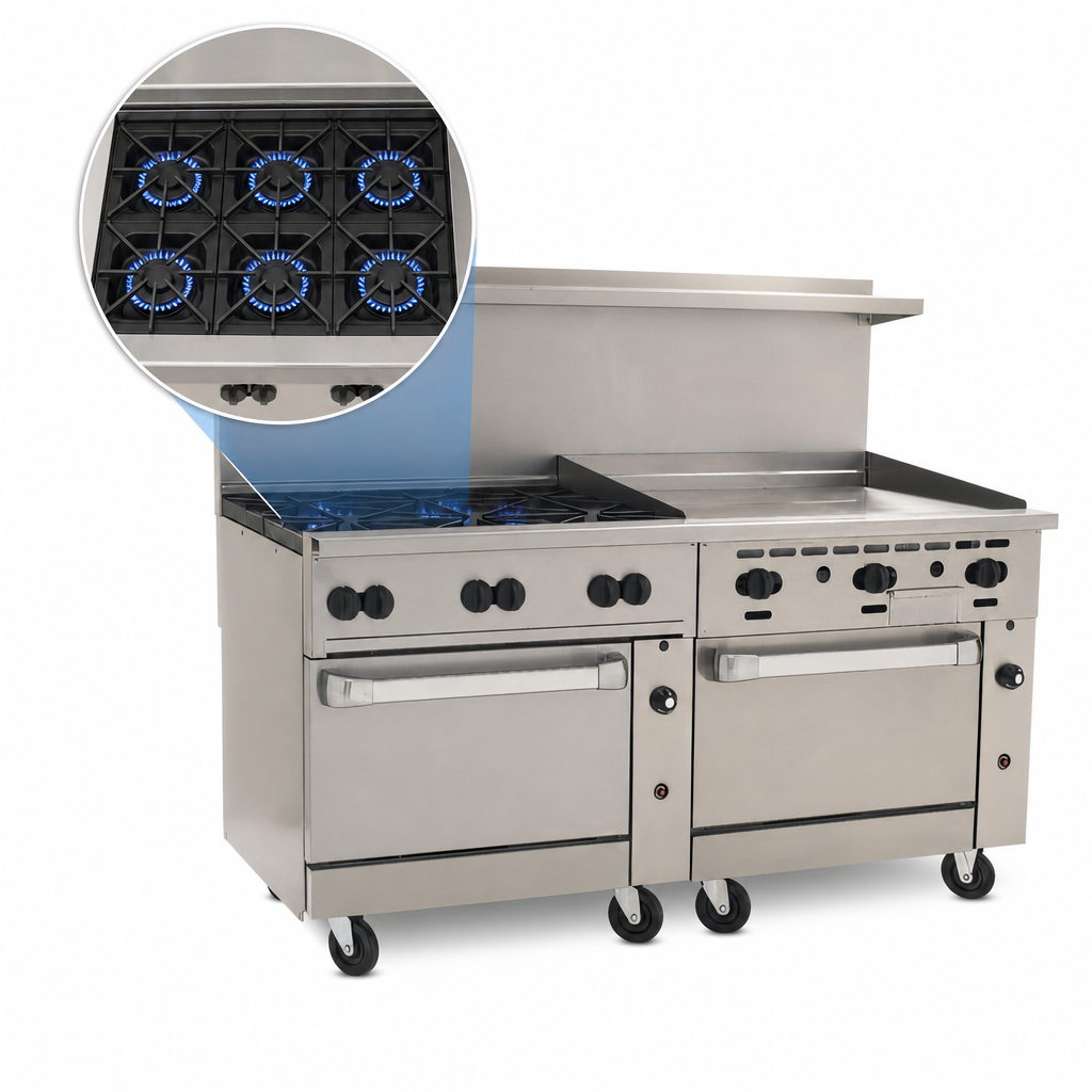 Six Open Burners