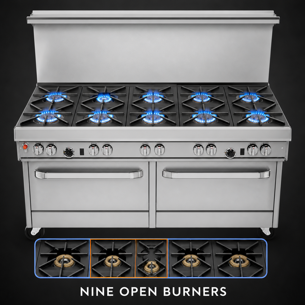 Nine Open Burners