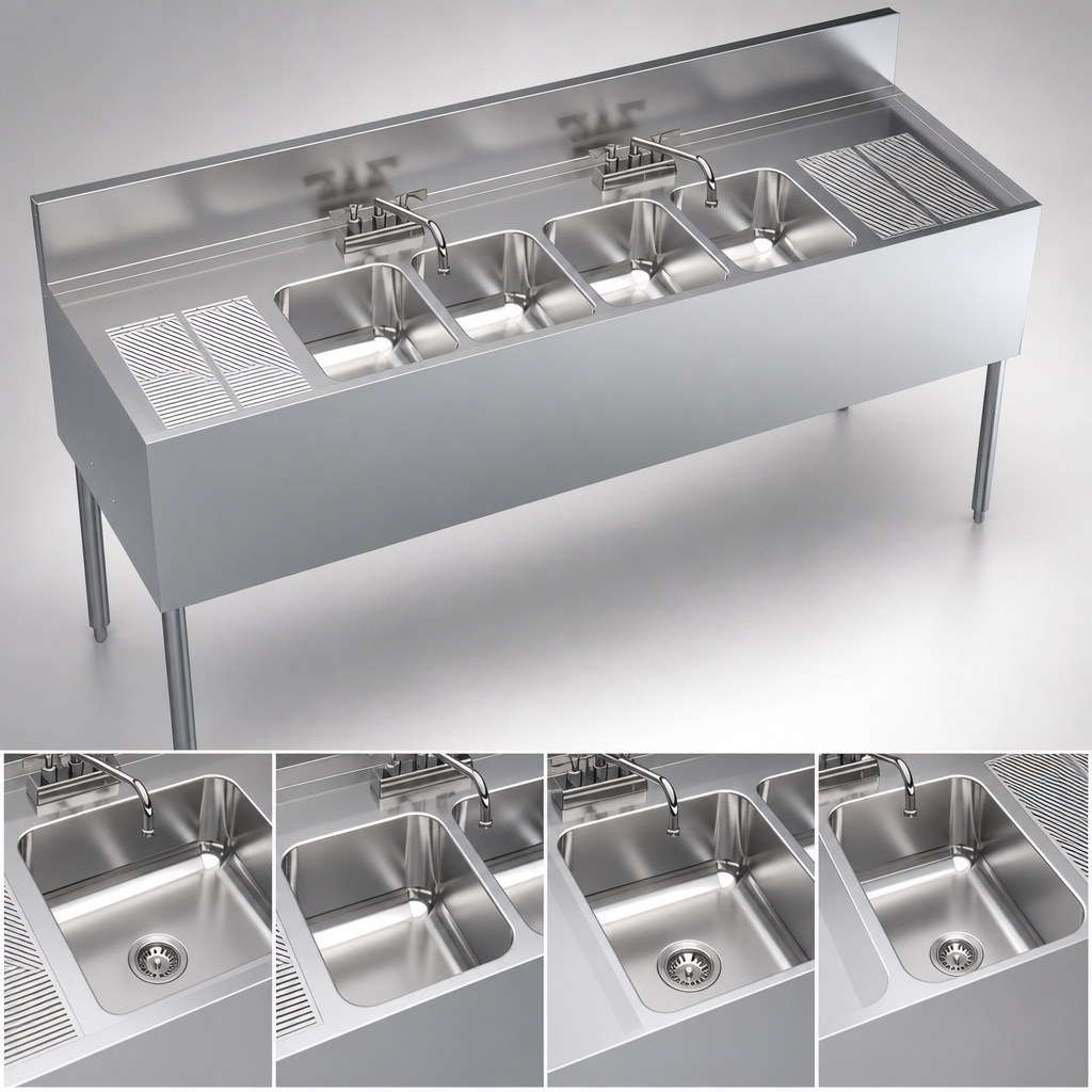 Four Sink Compartments