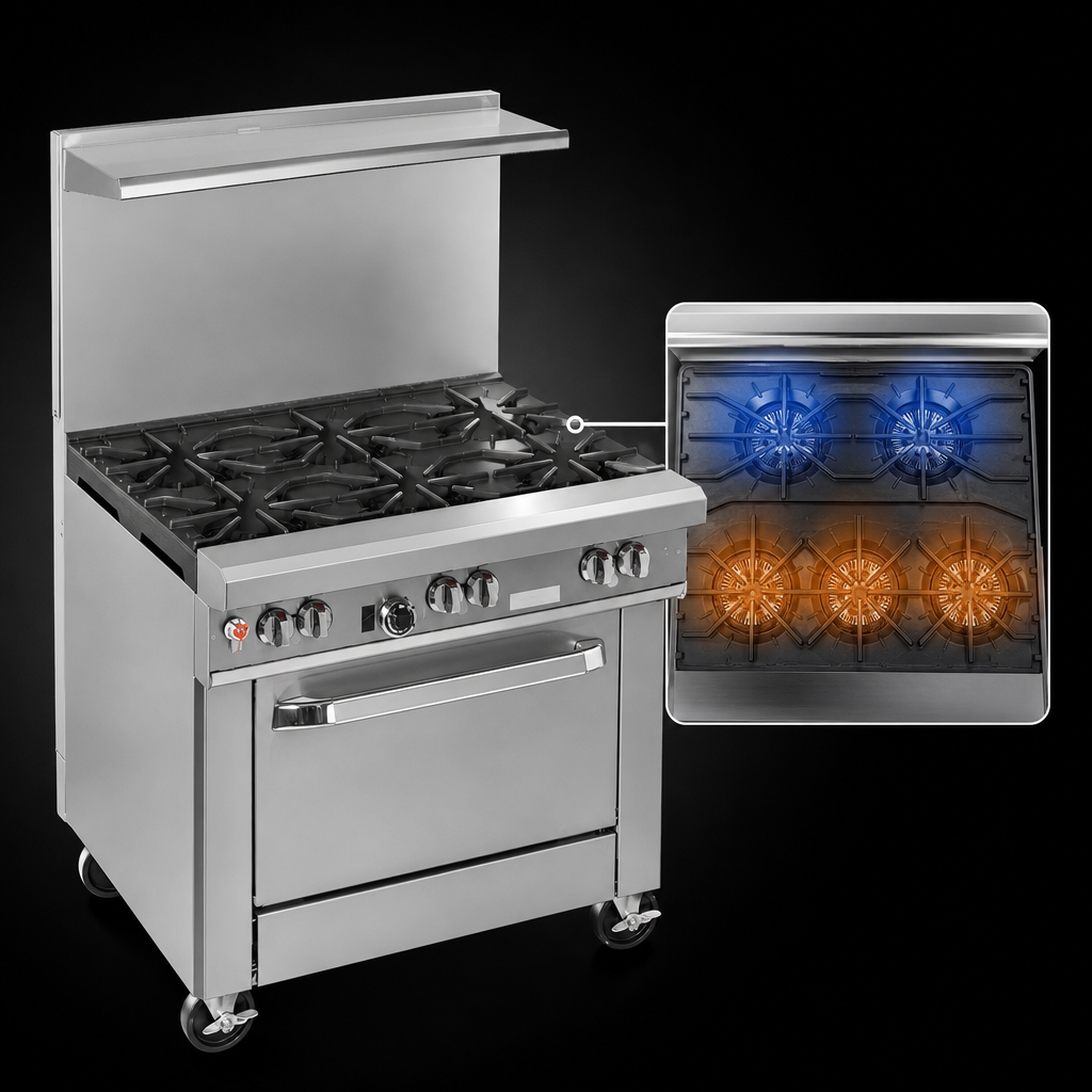 Five-Burner Open Top Layout