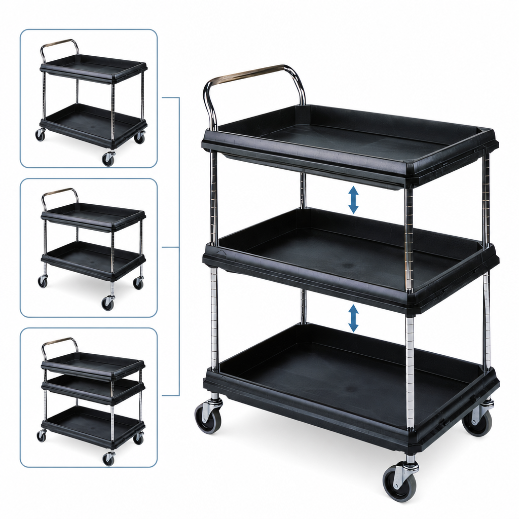 Three Adjustable Polymer Shelves