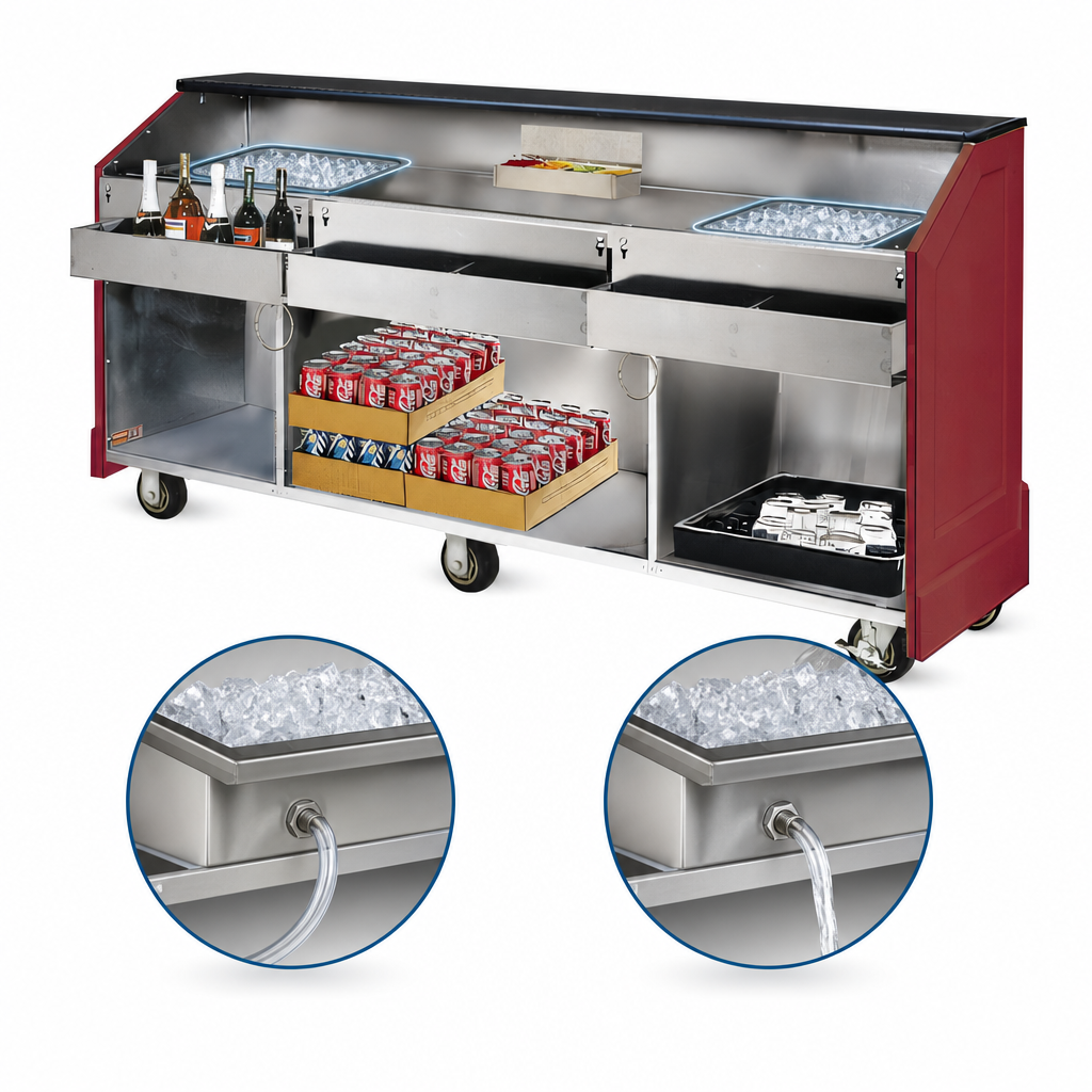 Dual Ice Bins with Drains