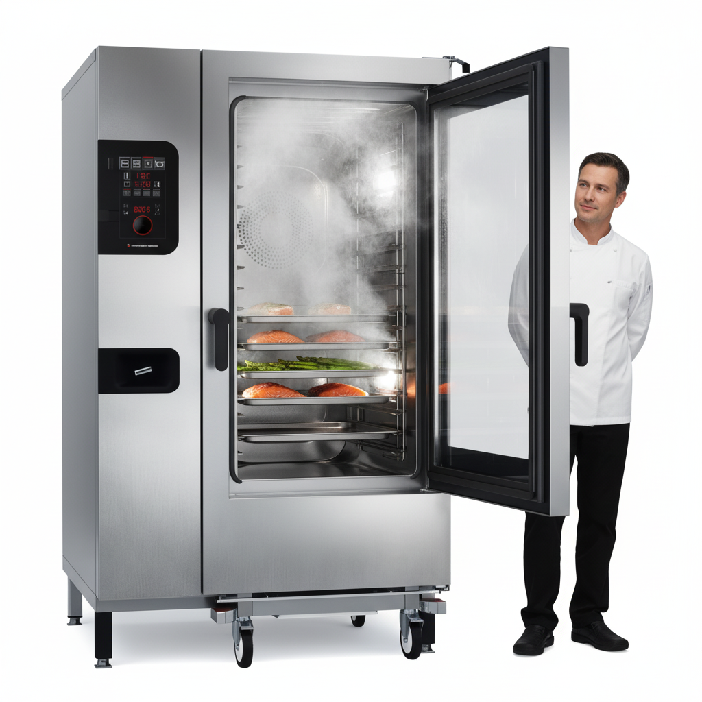 This image showcases the oven's Advanced Closed System+ (ACS+) precisely controlling steam and heat for superior cooking results.