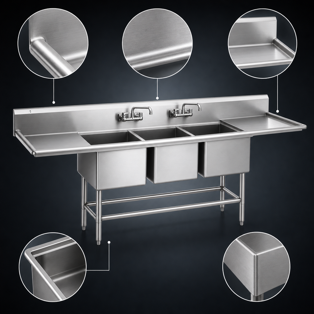 Heavy-Duty 14 Gauge Stainless Steel Construction