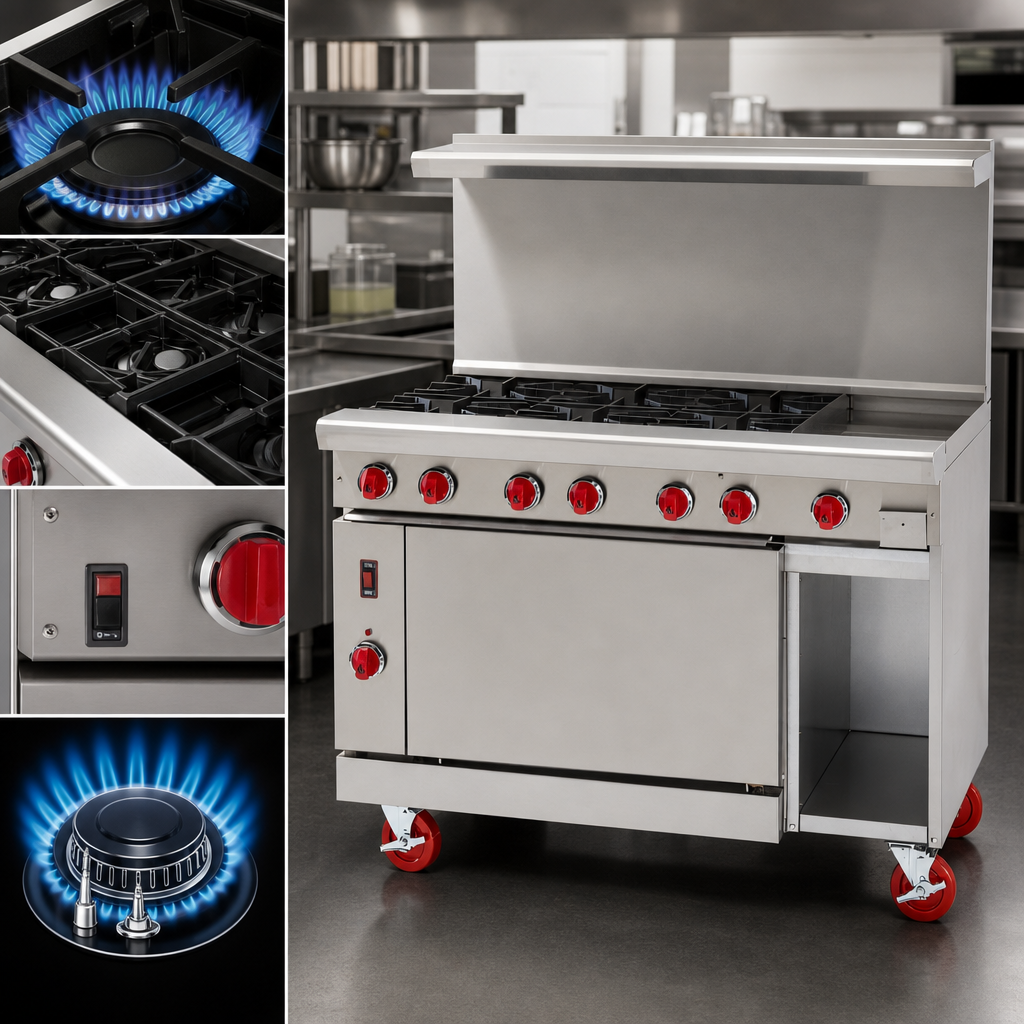 Eight High-Output Open Burners