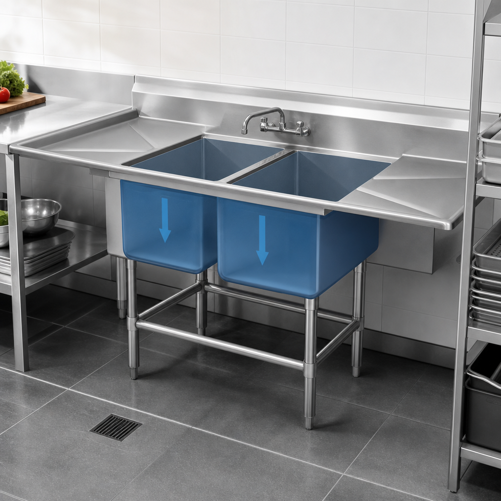 Two Deep Sink Compartments