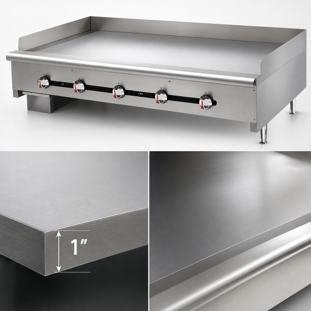 1-Inch Polished Steel Griddle Plate