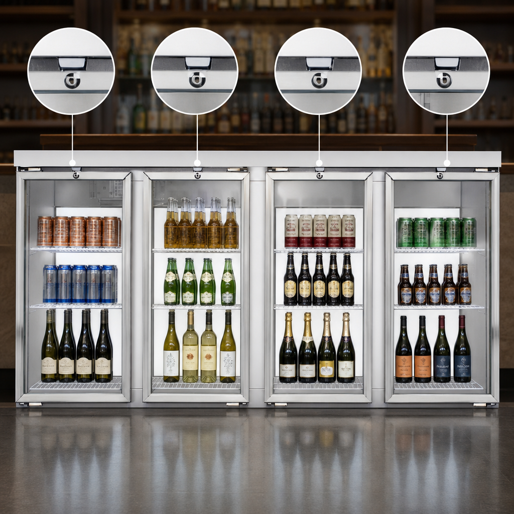 Four Glass Doors with Locks