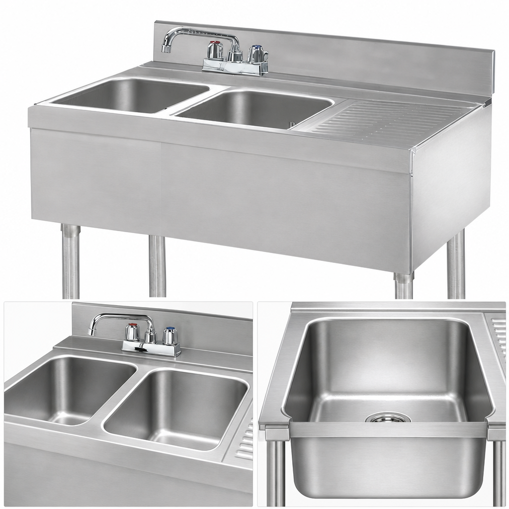 Two Deep-Drawn Sink Bowls