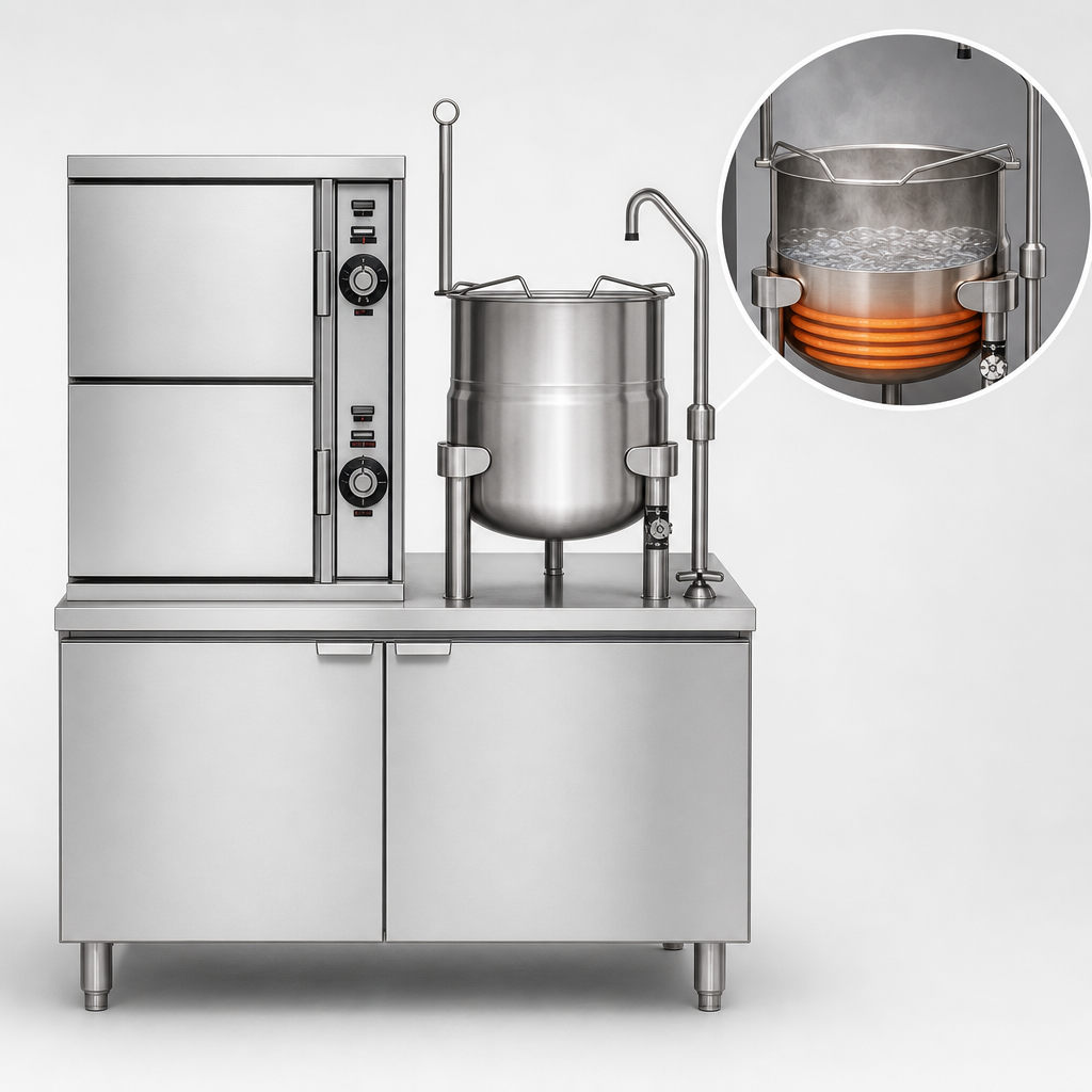 Integrated 6 Gallon Steam Coil Kettle