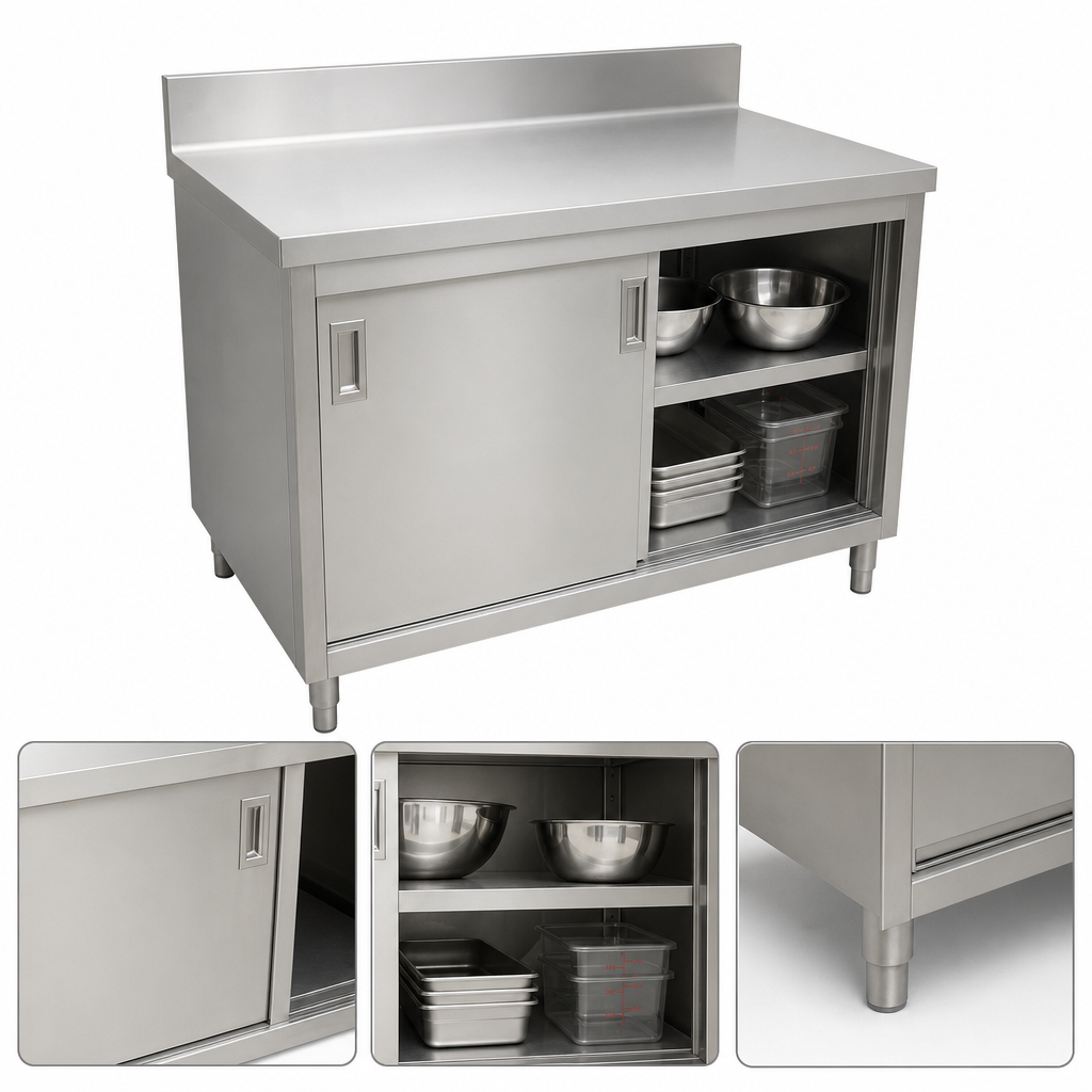 Enclosed Cabinet Base With Sliding Doors