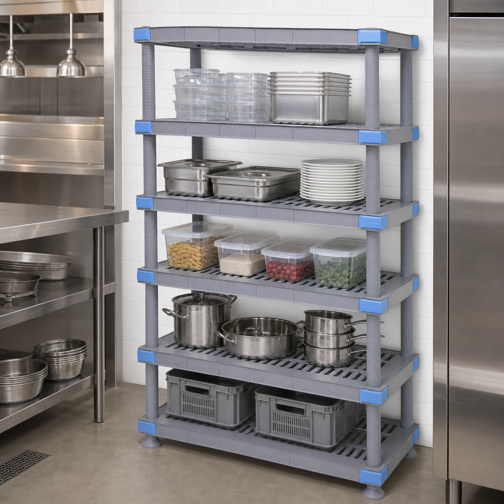 Five Open Grid Shelves