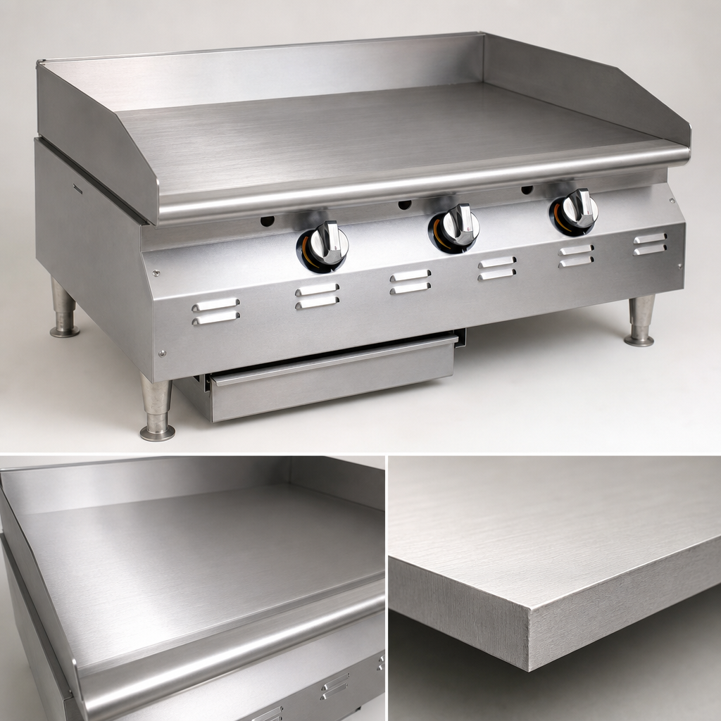 Smooth Fully Welded Polished Steel Griddle Plate