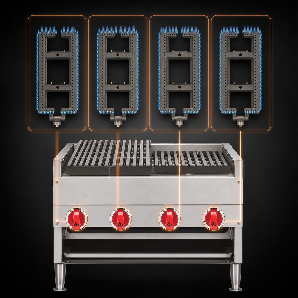 Four Individually Controlled H Burners