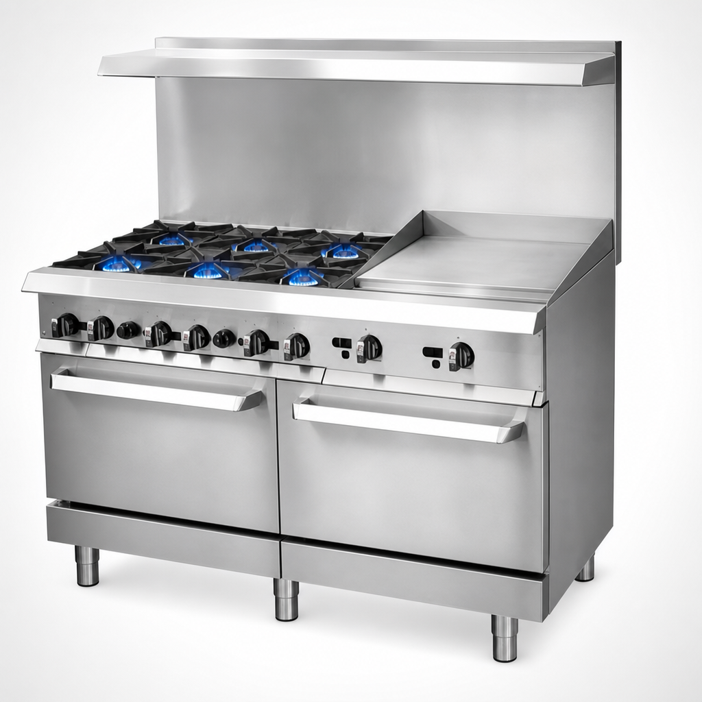 Six High-Output Open Burners