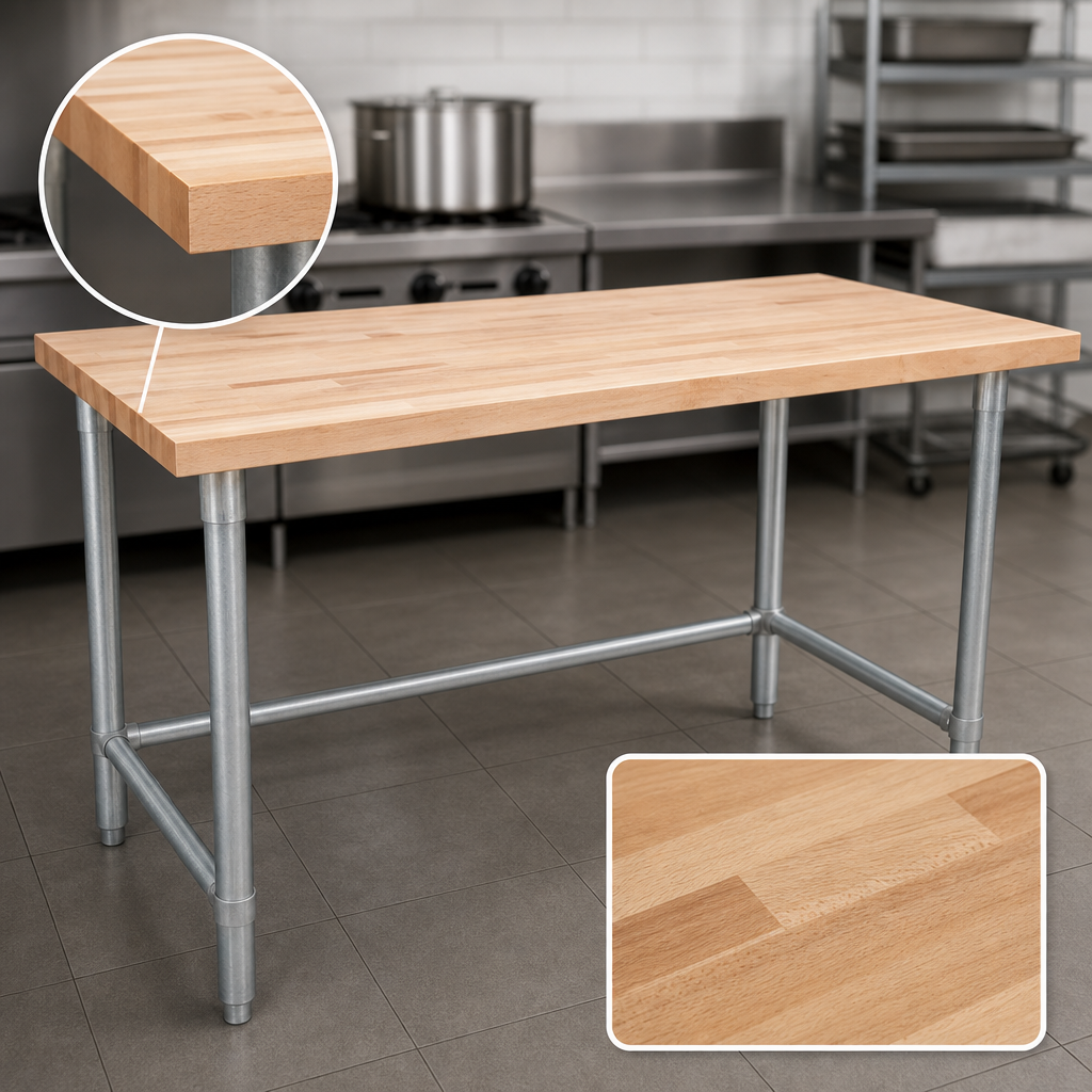 1-1/2 Inch Thick Edge-Grain Top