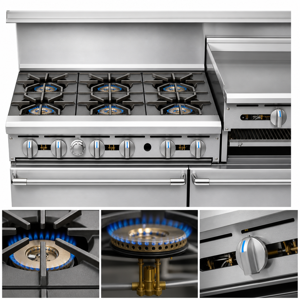 Six Open Burners