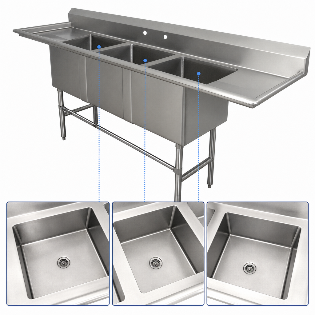 Three-Compartment Bowl Layout