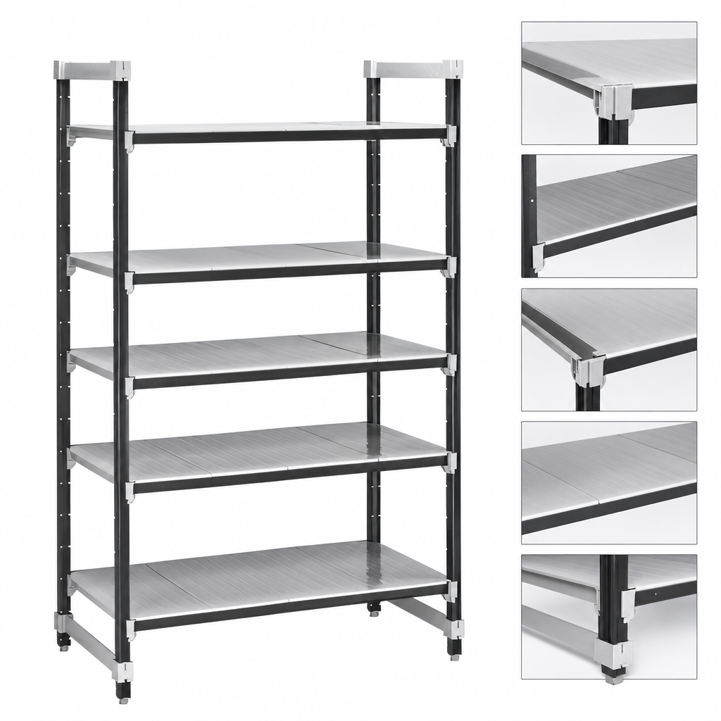 Five Solid Shelf Plates
