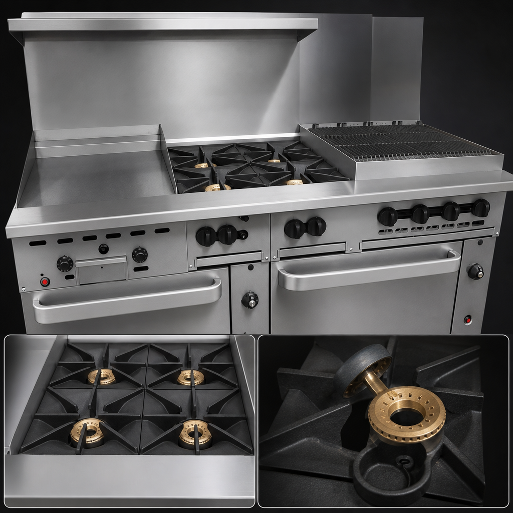 Four High-Output Open Burners