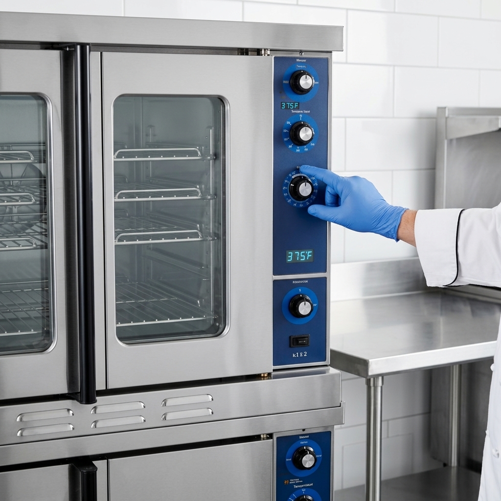 Experience consistent cooking results and precise temperature regulation with the intuitive solid-state controls of this robust convection oven.