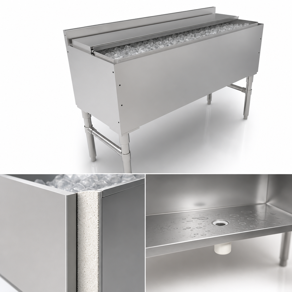 Insulated Ice Bin With Drain