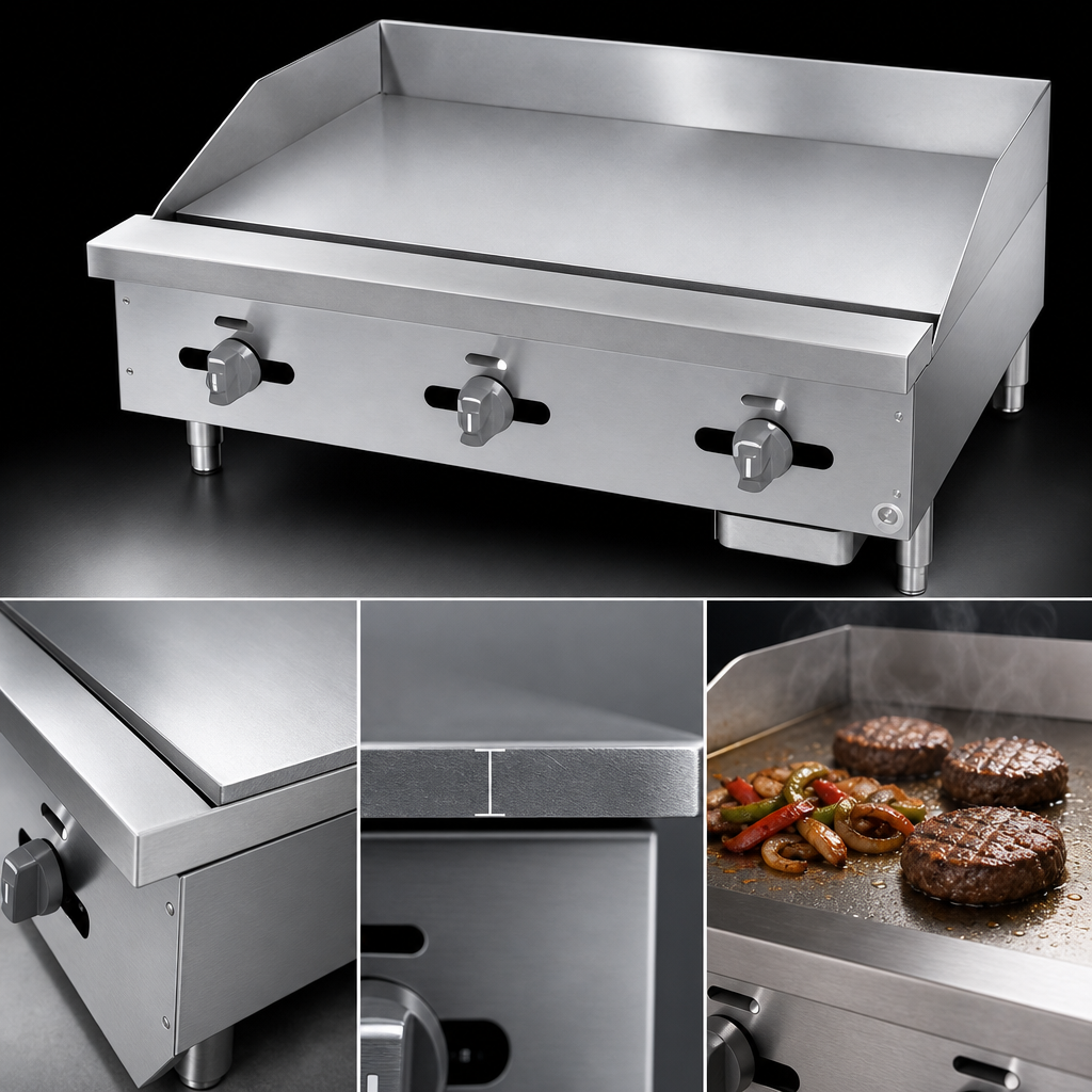 3/4-Inch Polished Steel Griddle Plate