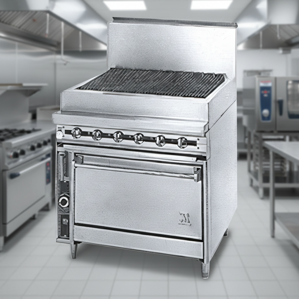 Showcasing a brilliant stainless steel exterior, this heavy-duty charbroiler combines professional aesthetics with exceptional corrosion resistance and effortless cleaning.
