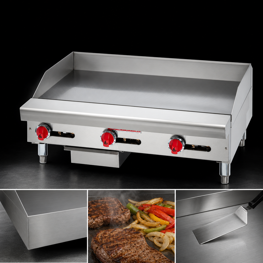 1-Inch Polished Steel Griddle Plate