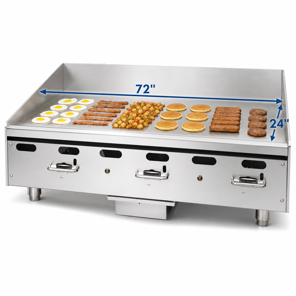 72-Inch x 24-Inch Cooking Surface