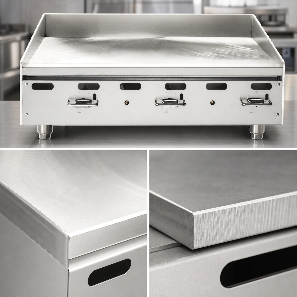 1-Inch Thick Polished Steel Griddle Plate