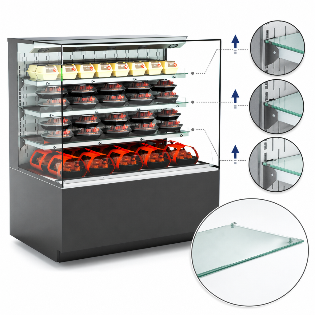 Three Adjustable Glass Shelves
