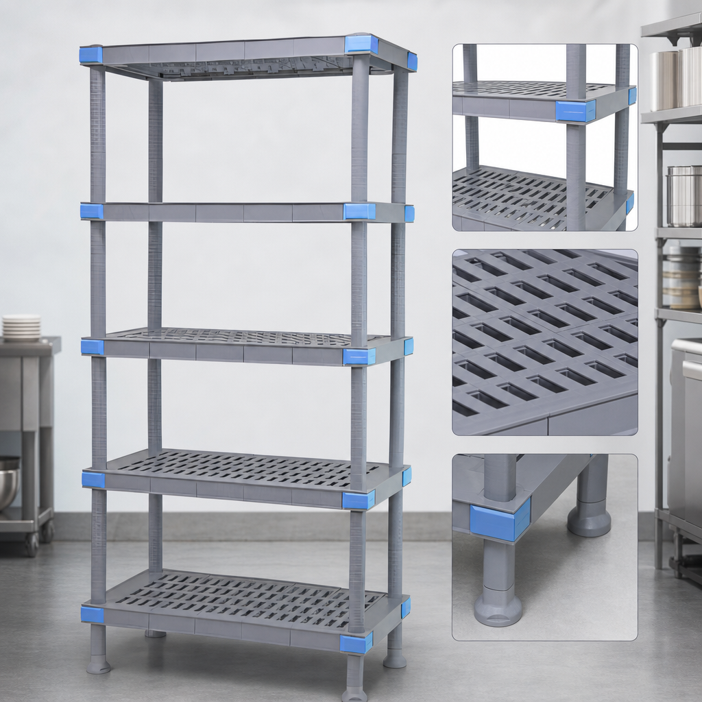 Five Open Grid Shelves