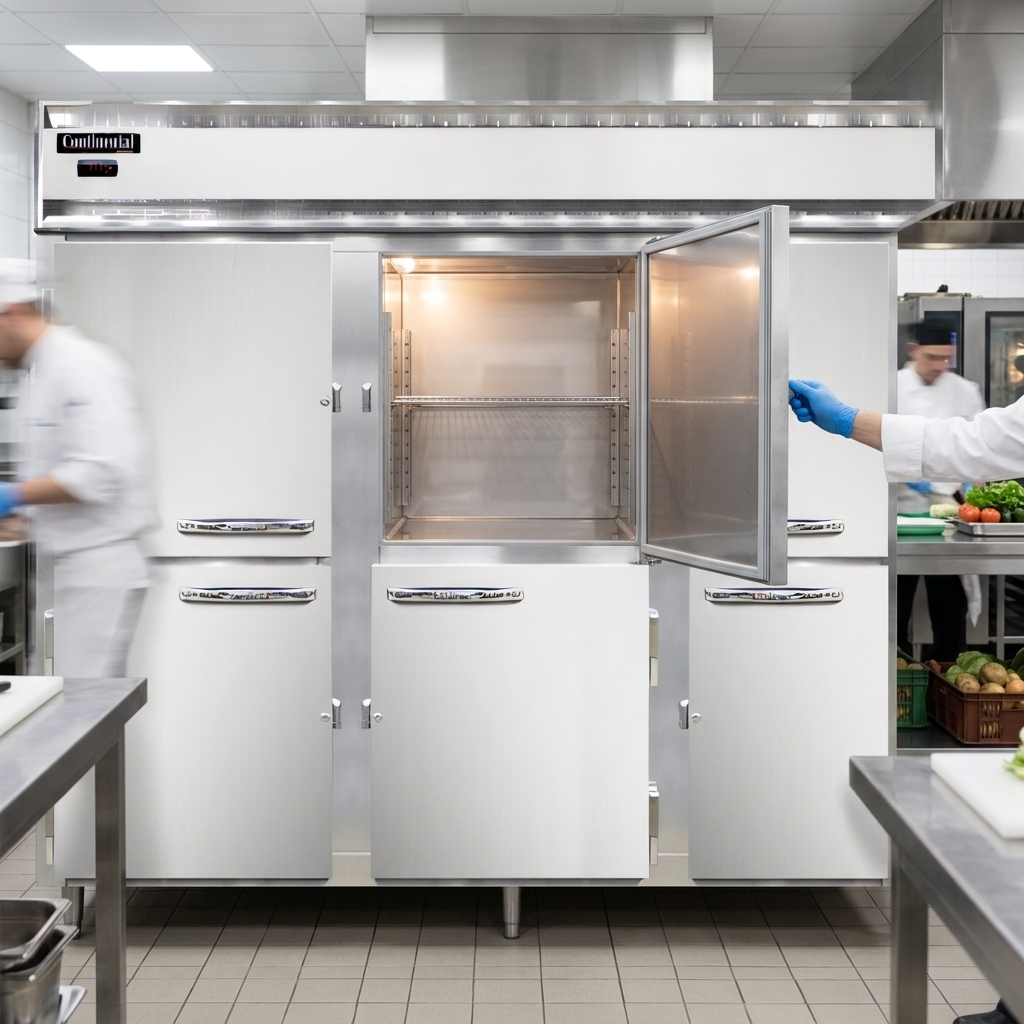 Experience the superior durability and effortless sanitation of this heated holding cabinet's full stainless steel construction, built for the demands of any commercial kitchen.
