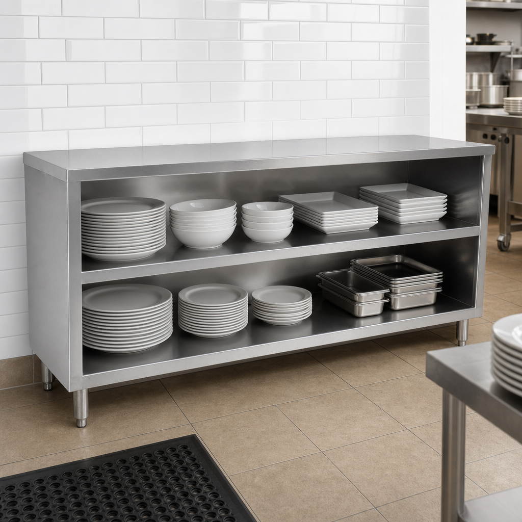 Open Front Dish Storage Cabinet
