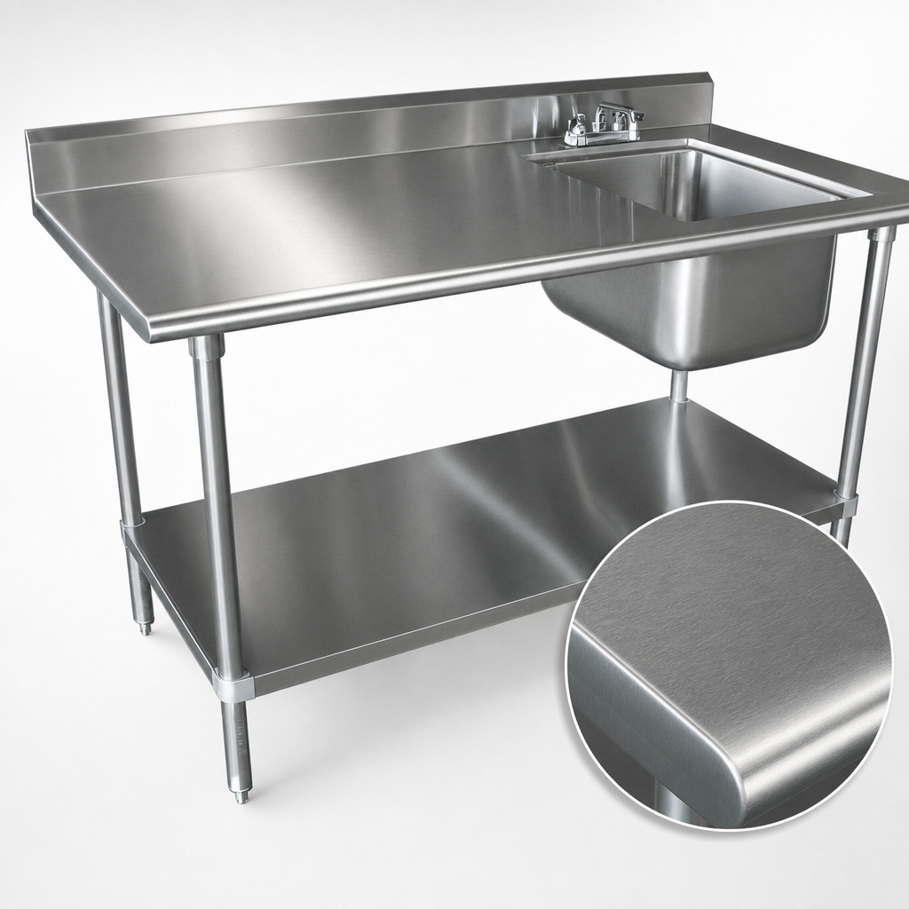 16-Gauge 304 Stainless Steel Top
