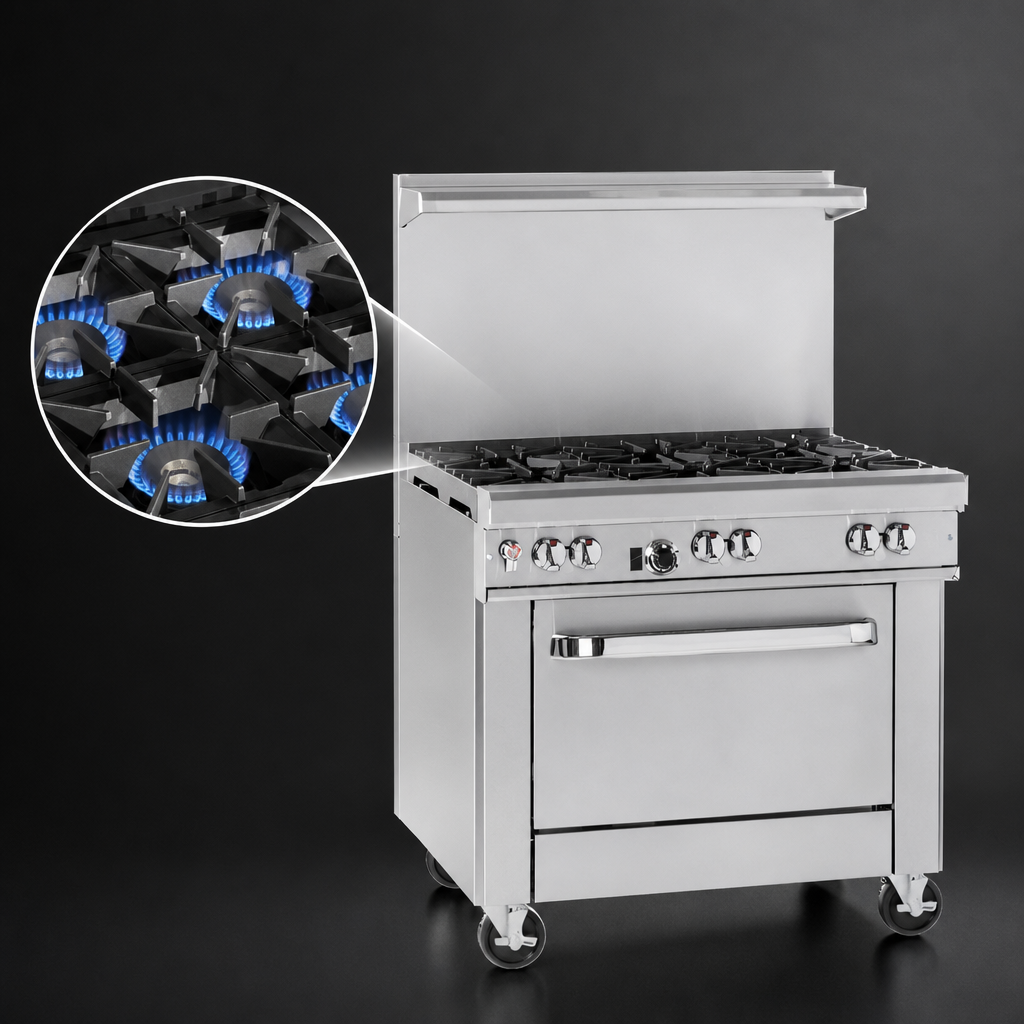 Six Open Burners