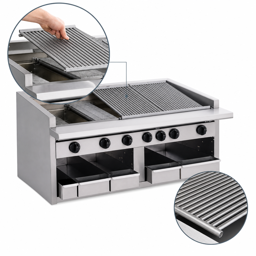 Free-Floating Round Rod Top Grate