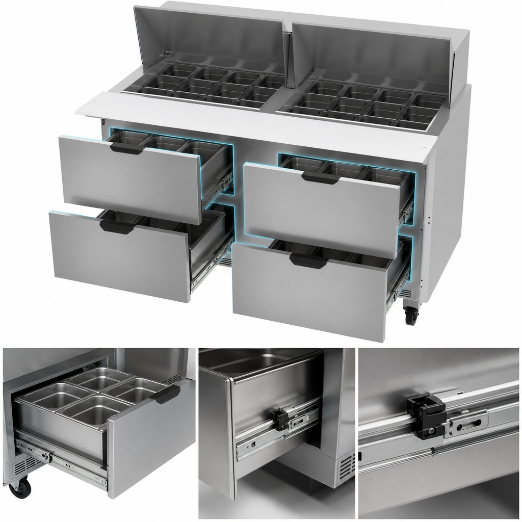 Four Refrigerated Drawers