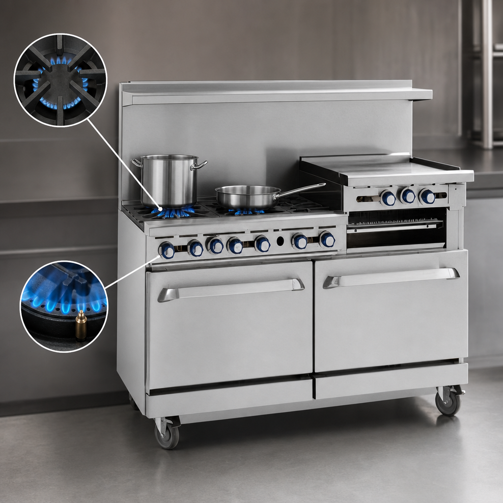 Two Open Burners with Pilot Lights