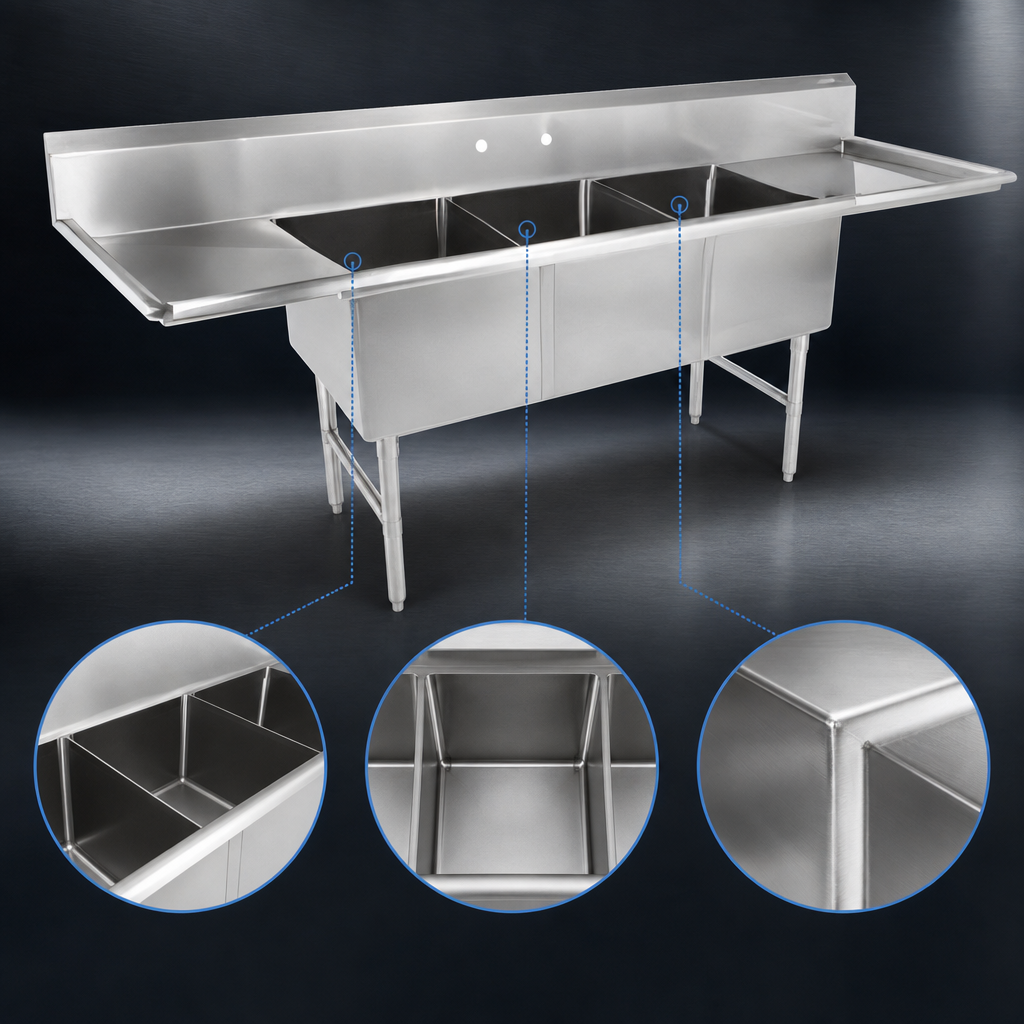 Three Sink Compartments