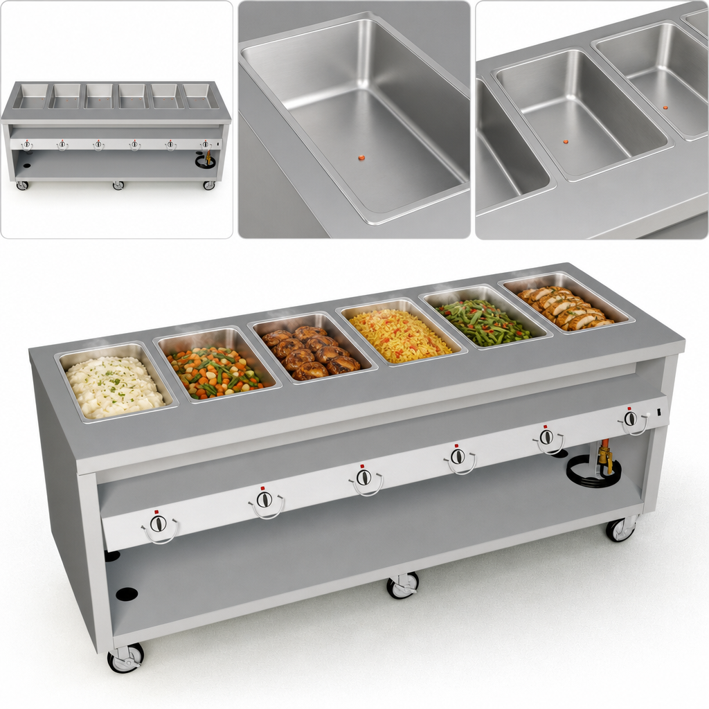 Six Sealed Hot Food Wells