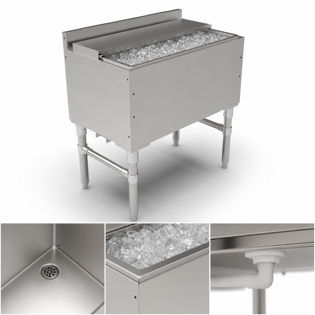 Insulated Ice Bin With Drain