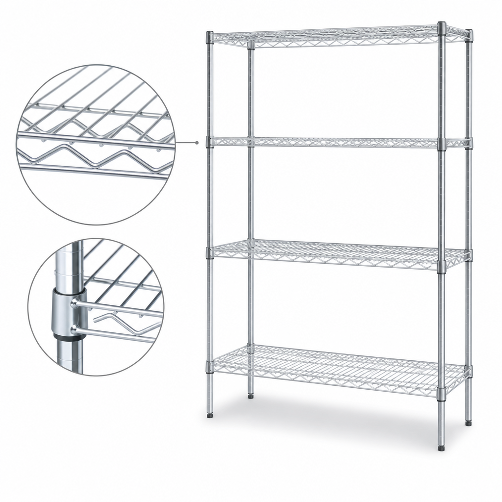 Patented QuadTruss® Wire Shelves