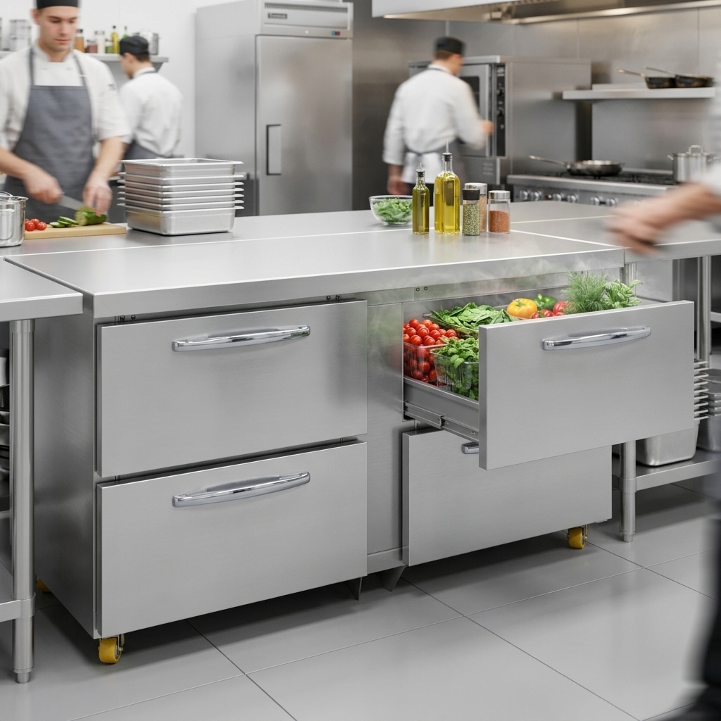 Experience consistent, powerful cooling with this undercounter freezer's high-efficiency refrigeration system, keeping your ingredients perfectly fresh.