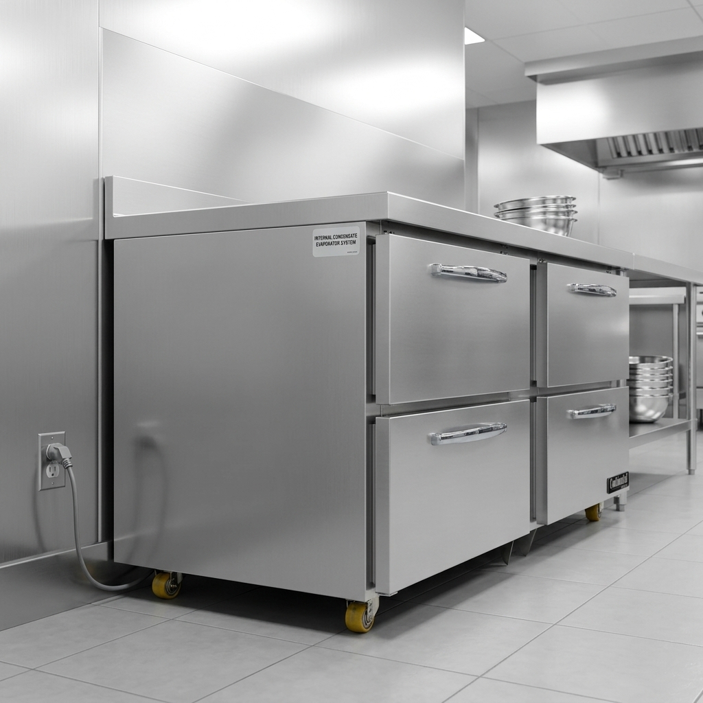 Experience unparalleled convenience with this undercounter freezer, engineered with an automatic condensate evaporator that eliminates the need for an external drain connection.