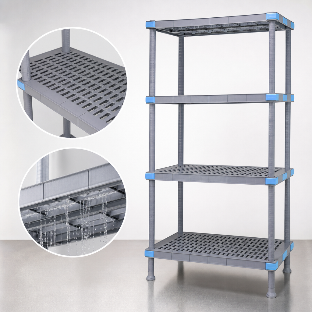 Four Open-Grid Shelves