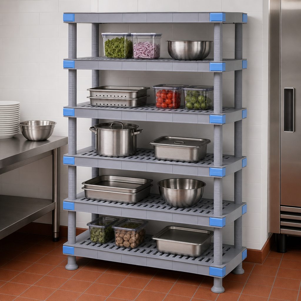 Five Open Grid Shelves