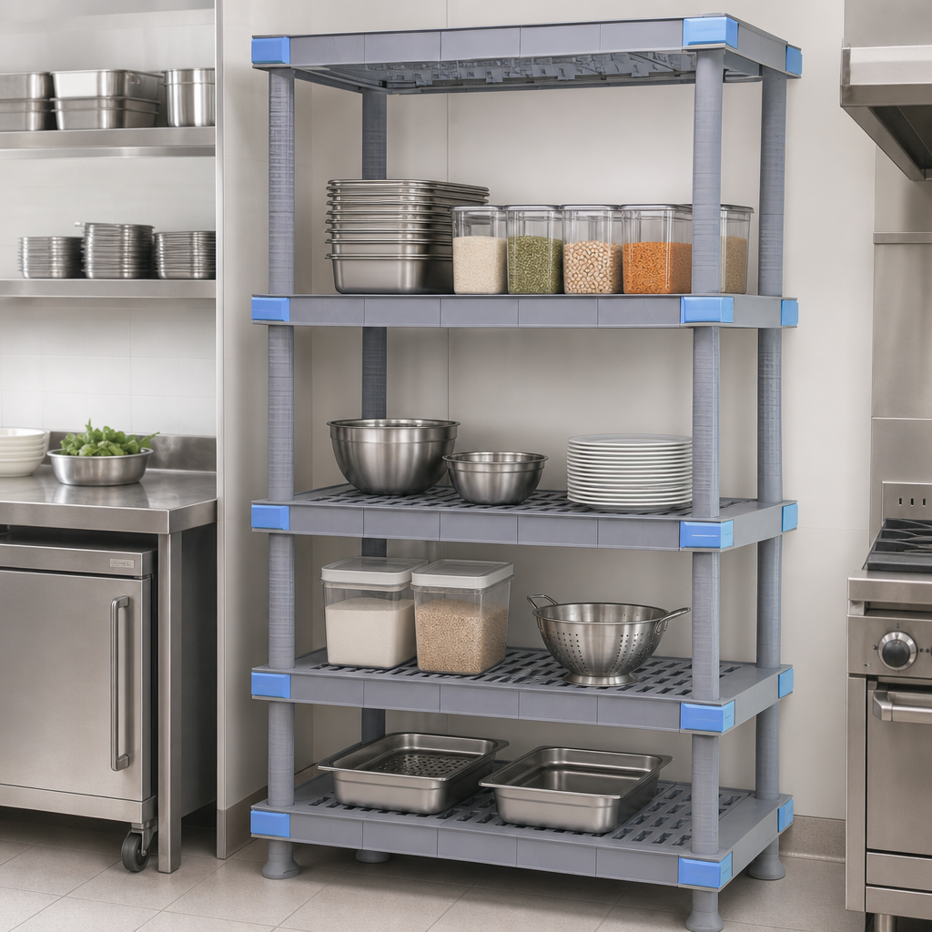Five Open Grid Shelves